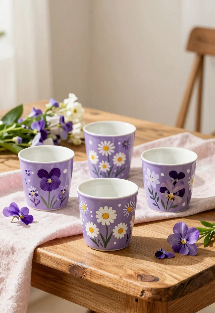 7 Vibrant Purple Tumbler Ideas for Sustainable Home Decor 2. Floral Patterns Nature Meets Decor 0