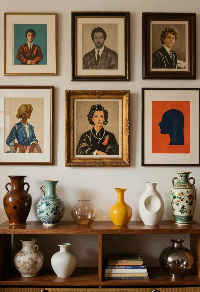 9 Beautiful Picture and Shelf Wall Ideas Gallery Mix 4. Vintage Meets Modern 0