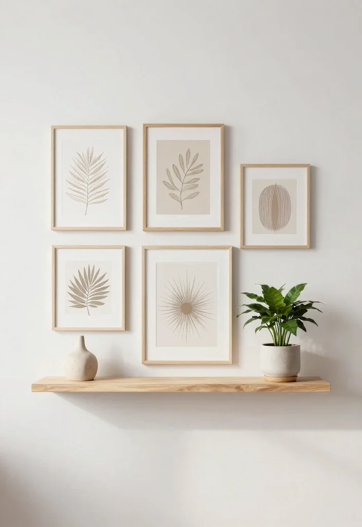 9 Beautiful Picture and Shelf Wall Ideas Gallery Mix 9. Minimalist Bohemian Vibes 0