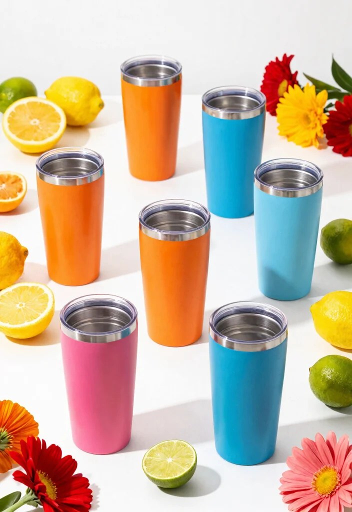 9 Best Tumbler Photo Ideas for Eco Friendly Home Decor 4. Colorful Contrasts 0