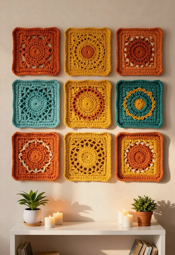 9 Boho Crochet Decoration Ideas Wall Art Handmade 2. Layered Crochet Panels 0