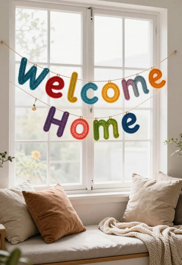 9 Boho Crochet Decoration Ideas Wall Art Handmade 7. Statement Crochet Banners 0