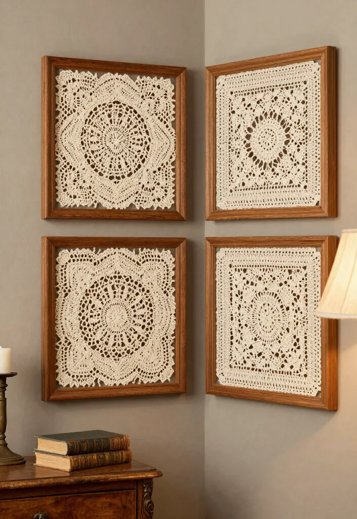 9 Boho Crochet Decoration Ideas Wall Art Handmade 8. Vintage Crochet Panels 0