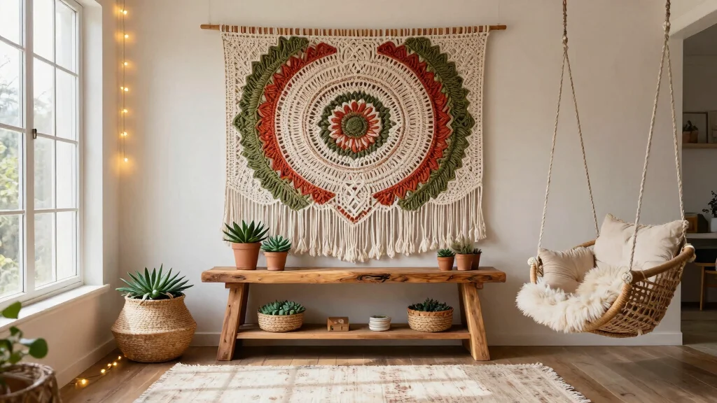9 Boho Crochet Decoration Ideas Wall Art [Handmade]