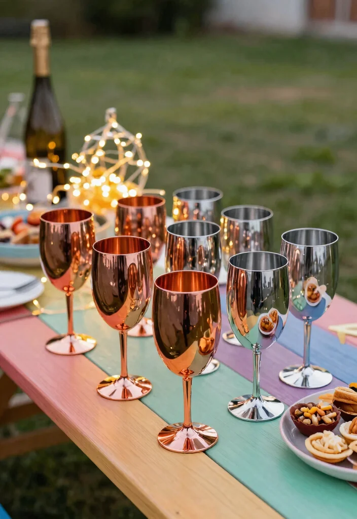 9 Chic Wine Tumbler Ideas for Girls Night Out 6. Metallic Marvels 0