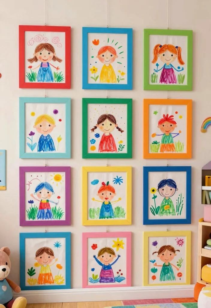 9 Clever Framed Fabric Wall Art Ideas Save Money 5. Childrens Artwork Fabric Transfer 0