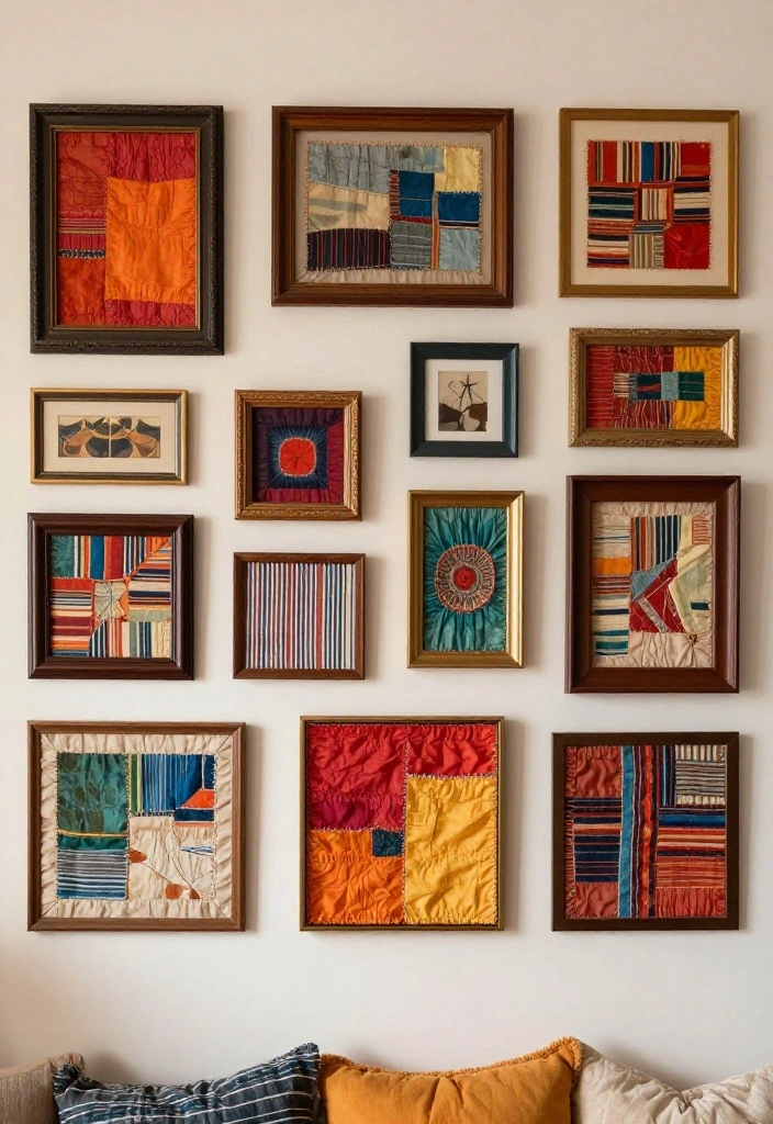 9 Clever Framed Fabric Wall Art Ideas Save Money 7. Upcycled Fabric from Old Clothes 0