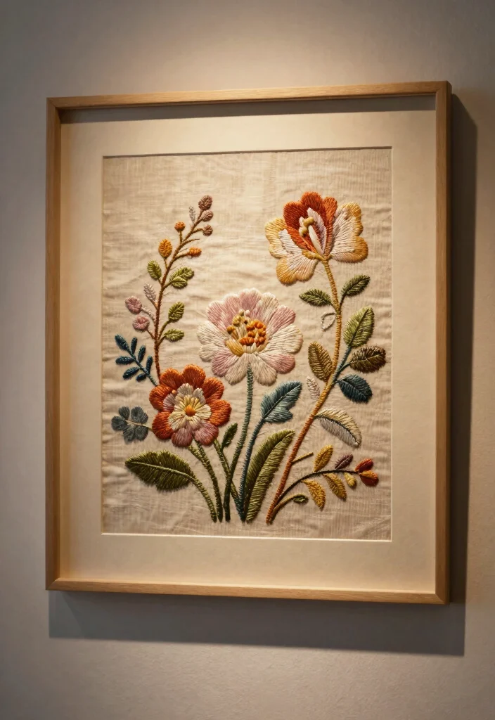 9 Clever Framed Fabric Wall Art Ideas Save Money 9. Embroidered Fabric Art 0