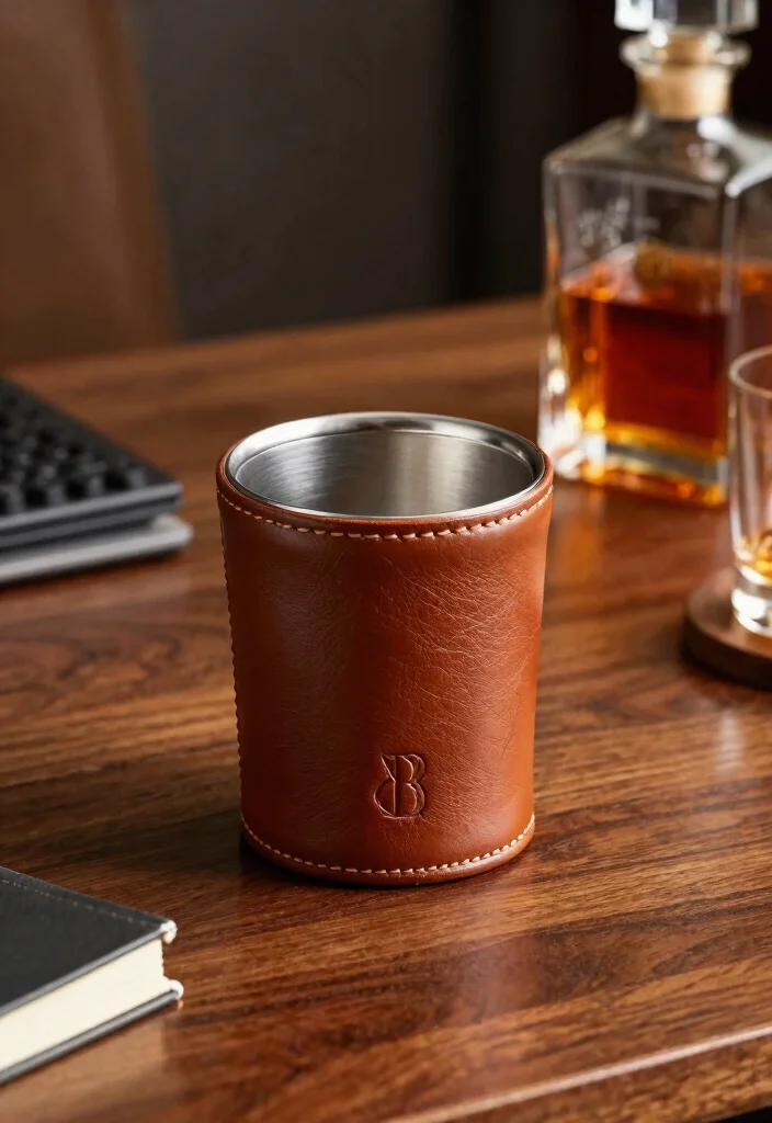 9 Cool Tumbler Ideas for Men Perfect Fathers Day Gifts 4. Monogrammed Leather Tumblers 0