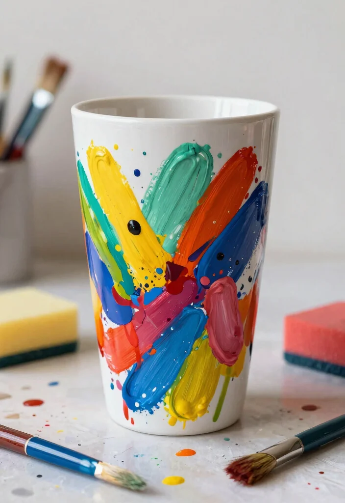 9 Creative Tumbler Painting Ideas DIY Custom Art 6. Abstract Art 0