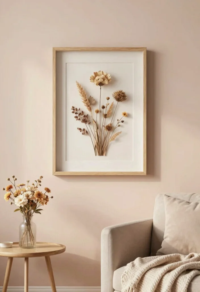 9 Genius Handmade Room Decor Ideas Wall Art DIY 7. Dried Flower Wall Art 0