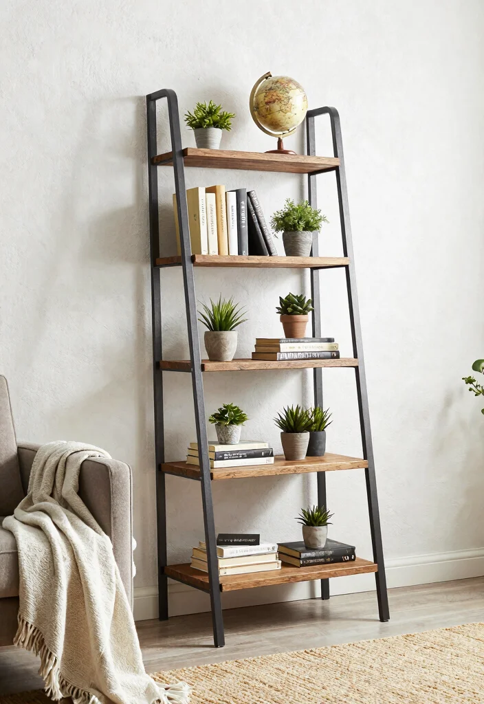 9 Industrial Metal Wall Shelf Ideas Modern Edge 2. Ladder Style Metal Shelves 0