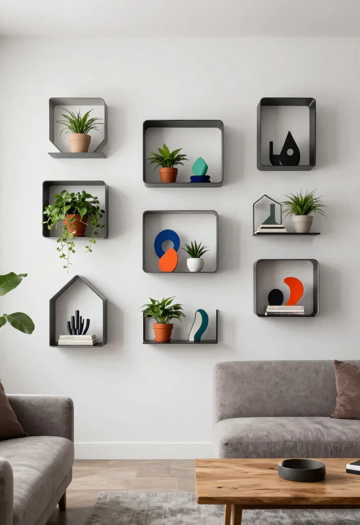 9 Industrial Metal Wall Shelf Ideas Modern Edge 3. Geometric Metal Shelves 0