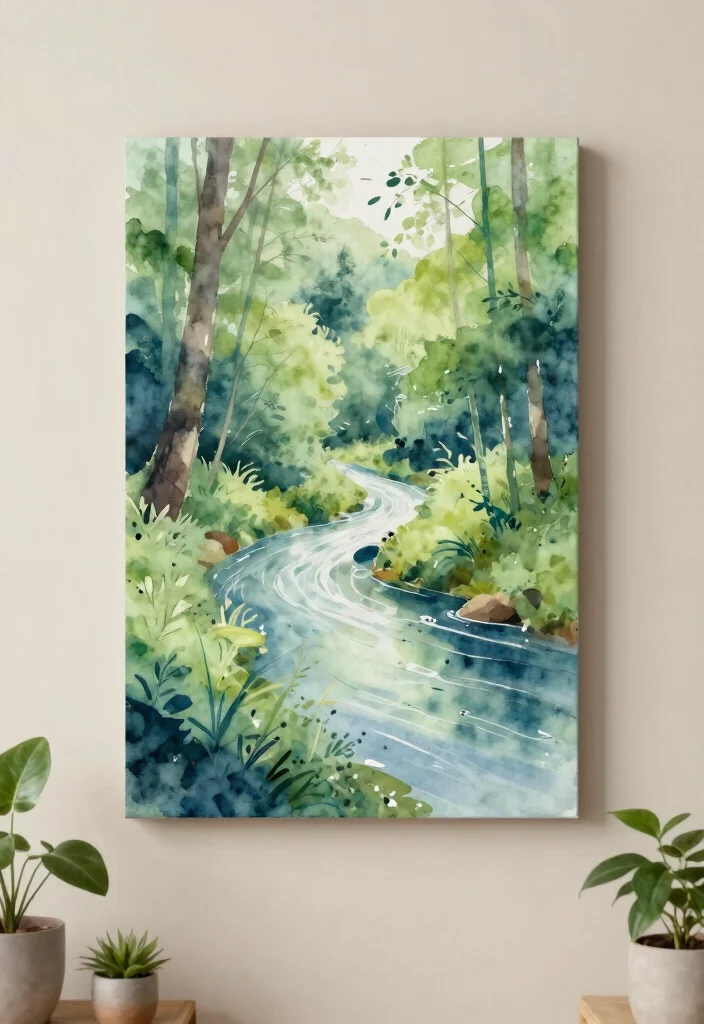 9 Relaxing Bedroom Wall Art Painting Ideas DIY 1. Nature Inspired Watercolor Prints 0