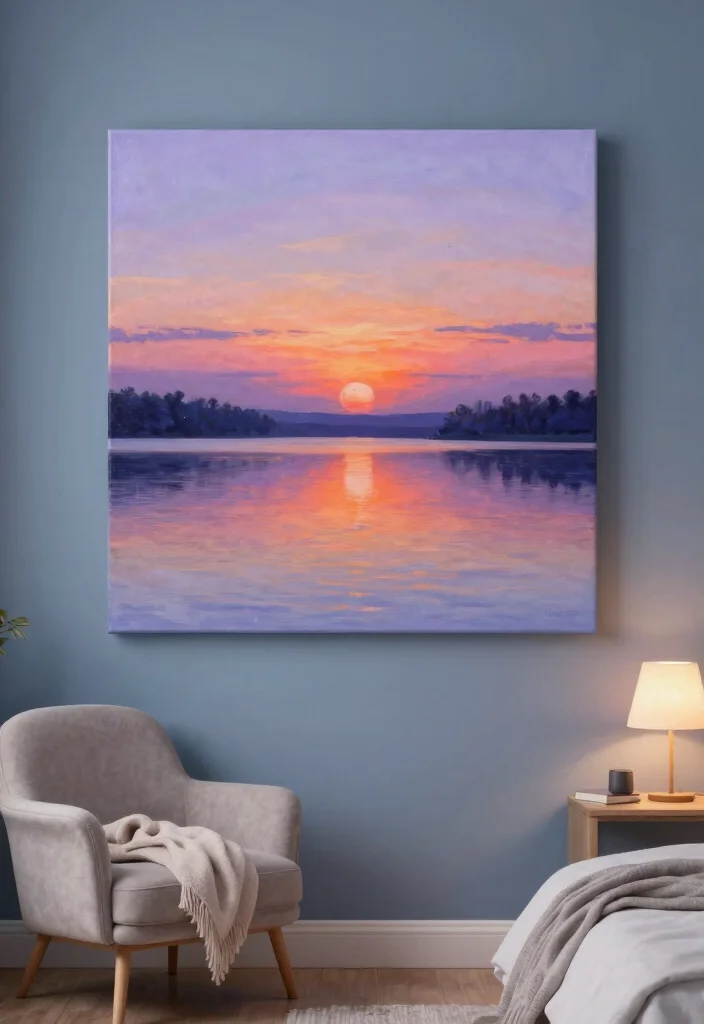 9 Relaxing Bedroom Wall Art Painting Ideas DIY 4. Tranquil Landscapes with Acrylics 0