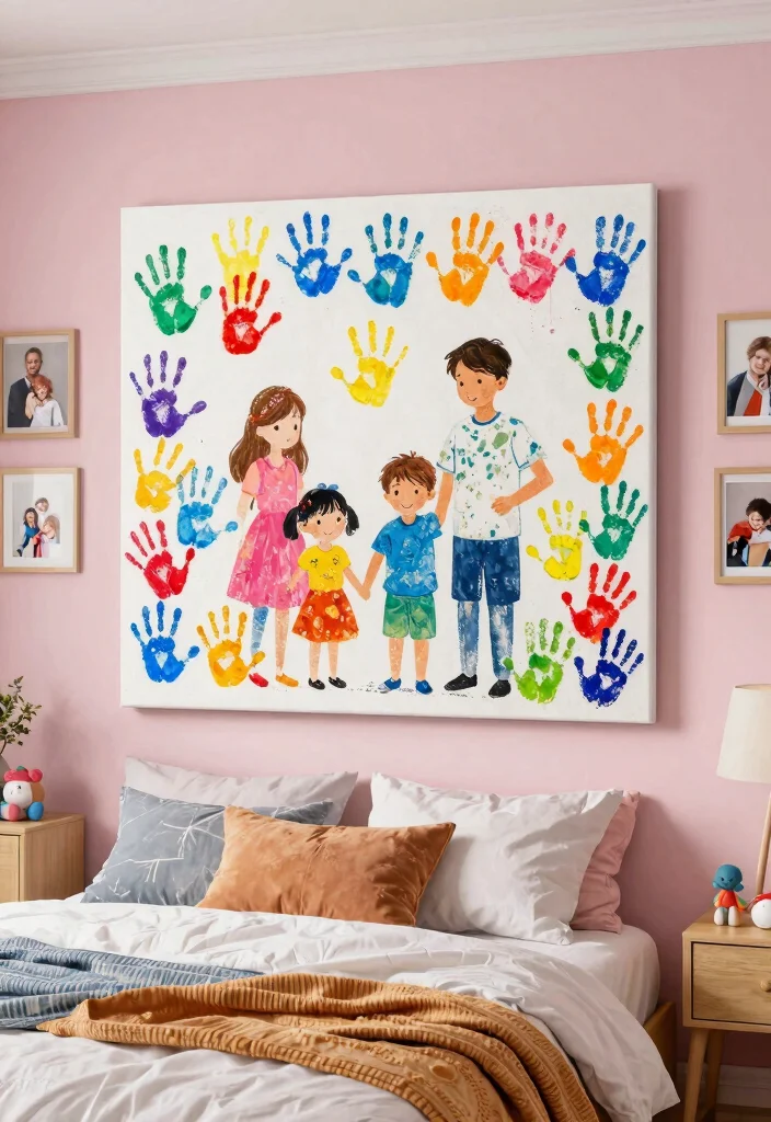 9 Relaxing Bedroom Wall Art Painting Ideas DIY 9. Personalized Family Art 0