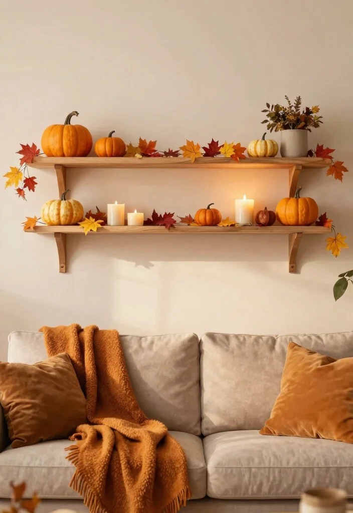 9 Space Saving Shelf at Top of Wall Ideas 9. Seasonal Decor Shelves for Festive Flair 0