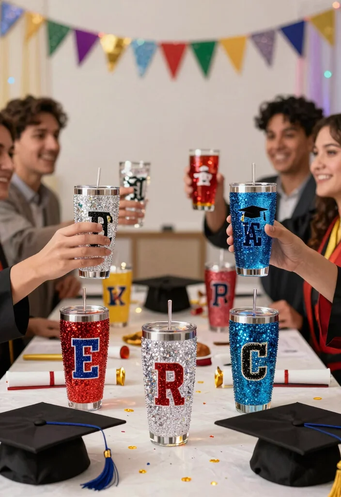 9 Sparkly Rhinestone Tumbler Ideas for Bling Lovers 4. Glamorous Graduation 0