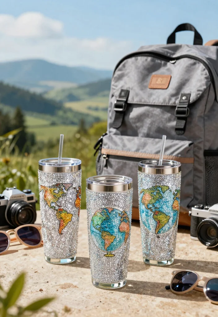9 Sparkly Rhinestone Tumbler Ideas for Bling Lovers 6. Trendy Travel Companion 0