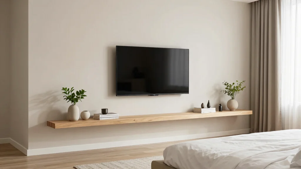 9 Stylish TV Wall Decor Bedroom Floating Shelves Shelf Ideas