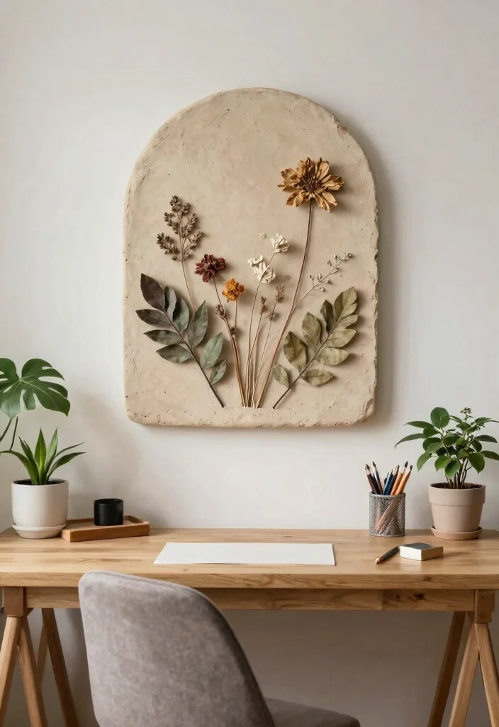 9 Trending Clay Wall Art DIY Ideas Boho Style 7. Clay Wall Art with Natural Elements 0