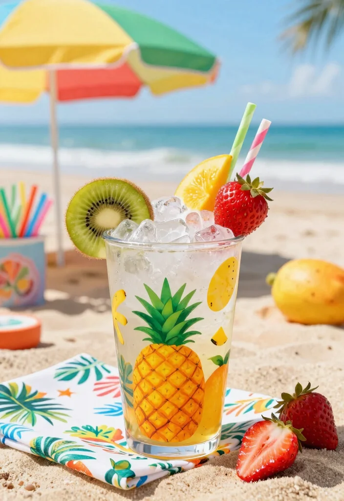 9 Tropical Vacation Tumbler Ideas for Beach Trips 3. Tropical Fruit Fiesta Tumbler 0