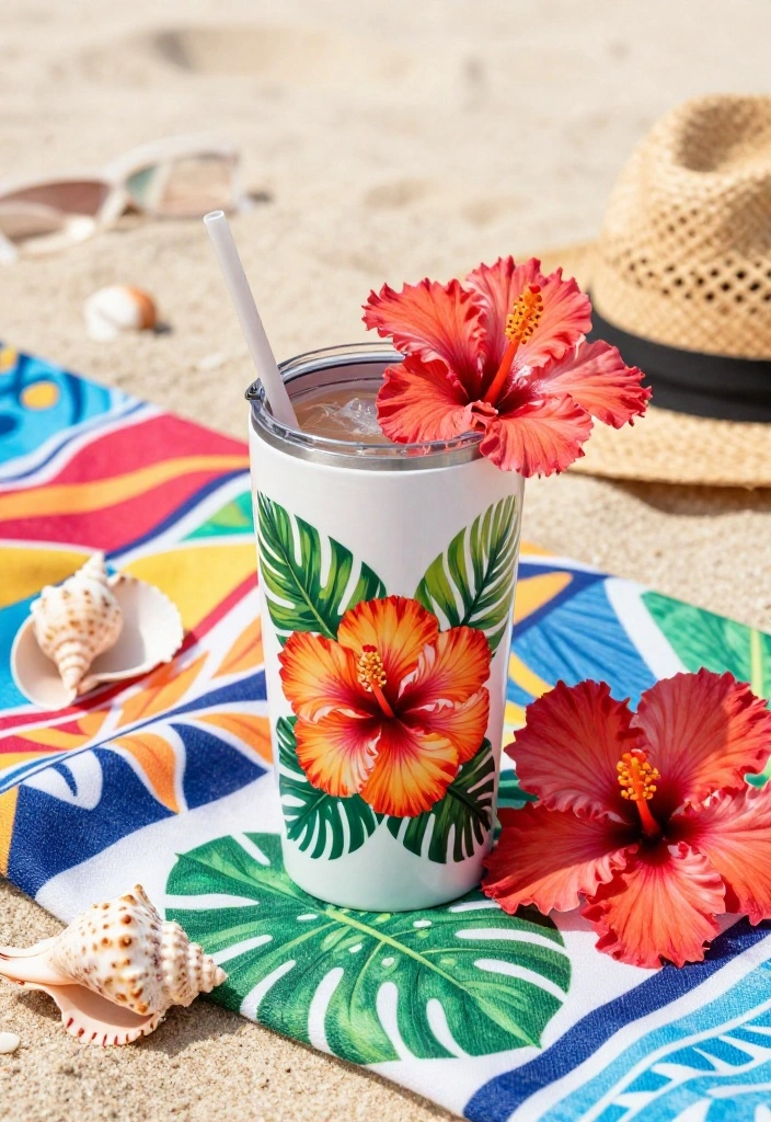 9 Tropical Vacation Tumbler Ideas for Beach Trips 5. Floral Tropics Tumbler 0