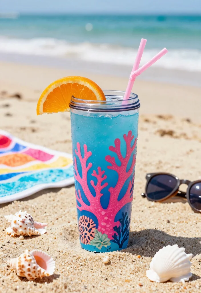 9 Tropical Vacation Tumbler Ideas for Beach Trips 7. Coral Reef Tumbler 0