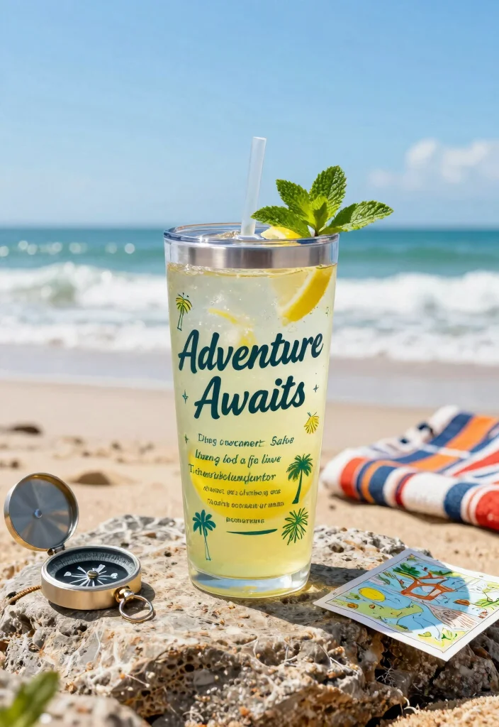 9 Tropical Vacation Tumbler Ideas for Beach Trips 8. Adventure Awaits Tumbler 0