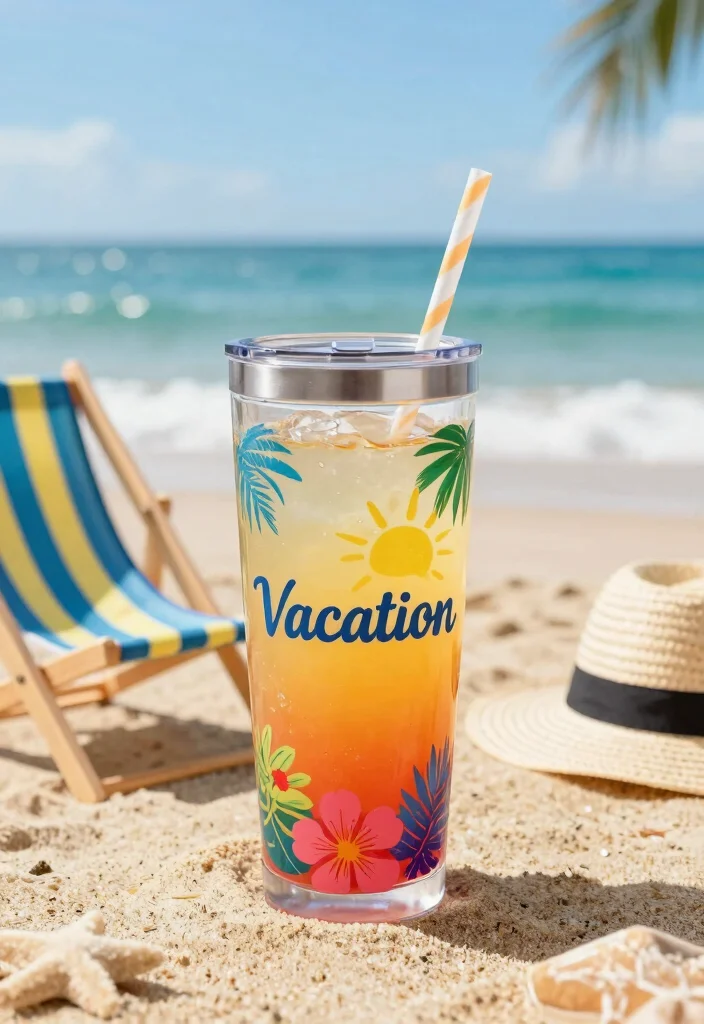 9 Tropical Vacation Tumbler Ideas for Beach Trips 9. Customizable Vacation Tumbler 0