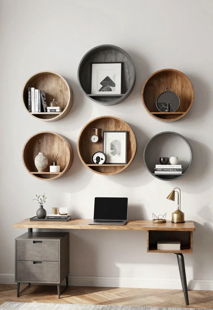 9 Unique Round Wall Shelf Decor Ideas for Geometric Minimalism 8. Customizable Round Modular Shelves 0