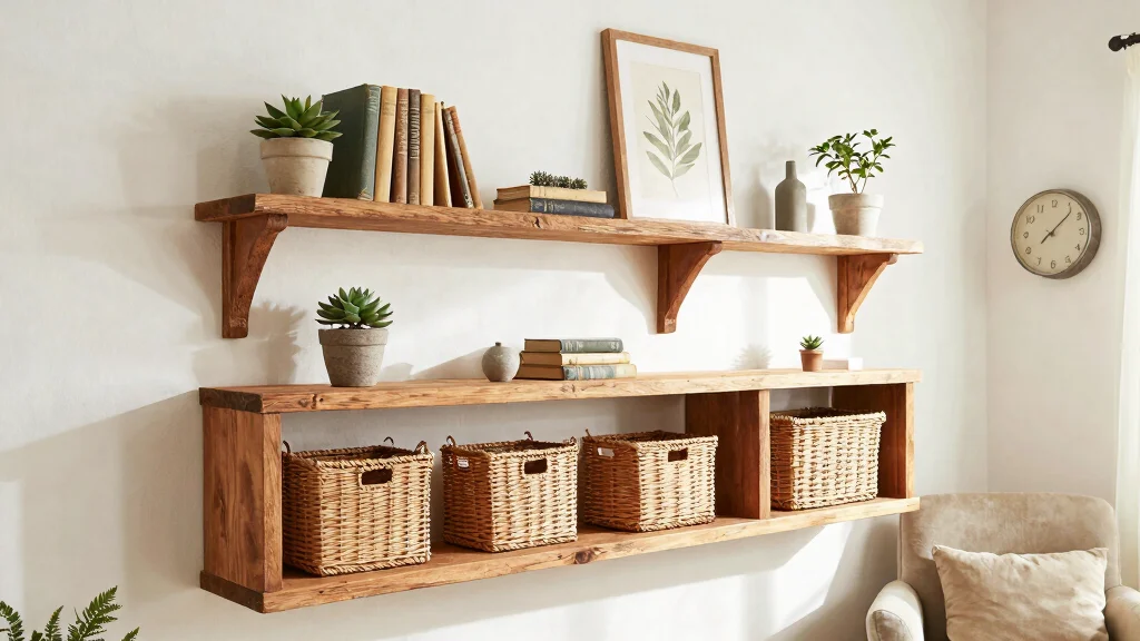 21 Beautiful Wall Shelf Display Ideas for a Rustic Farmhouse Vibe
