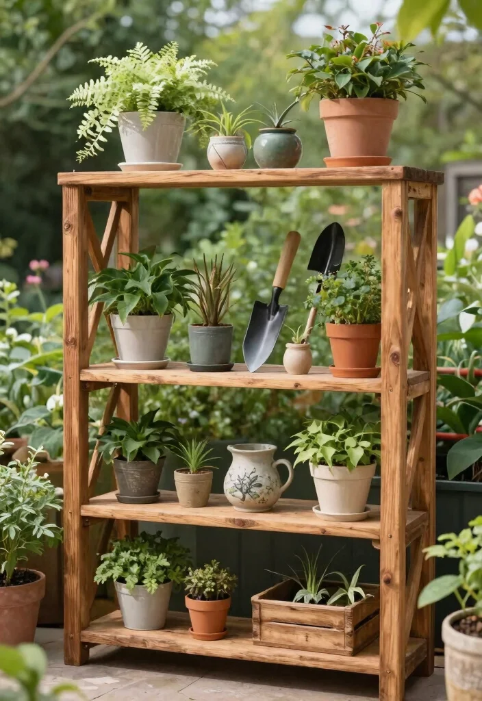 21 Beautiful Wall Shelf Display Ideas for a Rustic Farmhouse Vibe 13. Outdoor Rustic Shelving